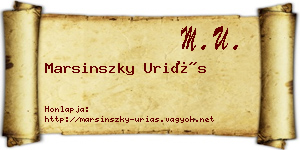 Marsinszky Uriás névjegykártya